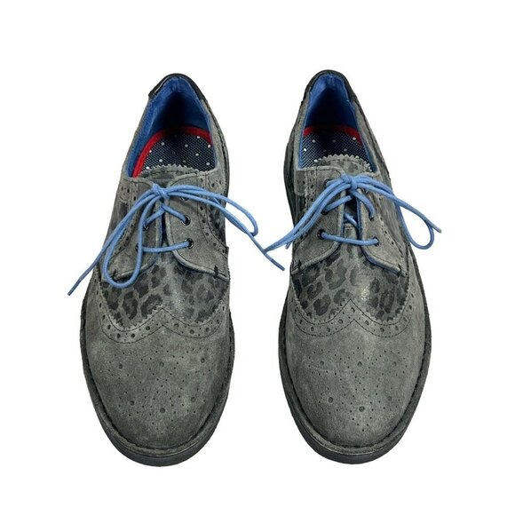TED BAKER London Mens‎ Oxford Wingtip Suede Leopard Print Size 42/9US - Picture 1 of 8